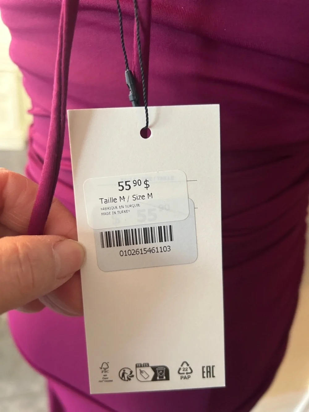 ZARA Ruched Halter Midi Dress in Deep Magenta size medium - Picture 13 of 13